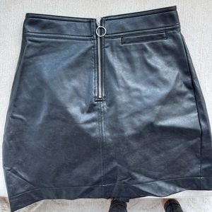 Leather mini skirt